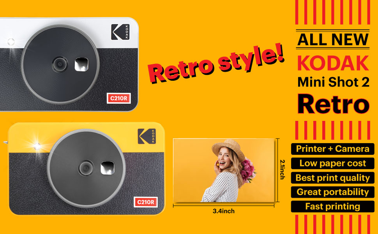 Kodak Mini Shot 2 Retro Portable Wireless Instant Camera & Photo